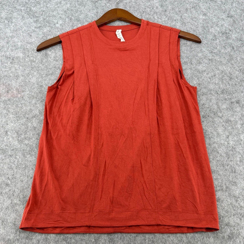 Lululemon Sleeveless Modal Blend Tank Top Orange Red LW1DJMS Size 2